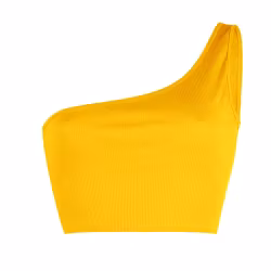Top corto giallo - una spallina | Abbigliamento sexy da donna