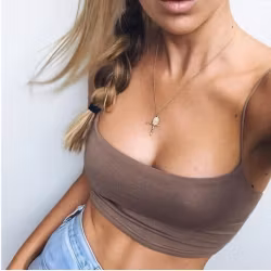 Top corto a fascia color cachi – Sexy | Abbigliamento femminile alla moda online