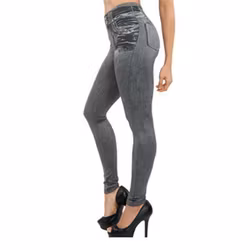 Grå Denim Jeggings - Hot Woman Clothes | Dam Leggings