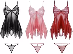 Sexig Nattklänning & Matchande Spetstrosor Set | Små Storlek