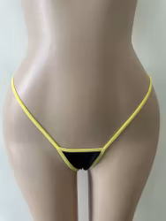 Micro perizoma - Nero con bordi gialli