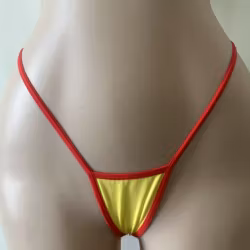 Micro perizoma giallo con bordi rossi | Abbigliamento femminile sexy