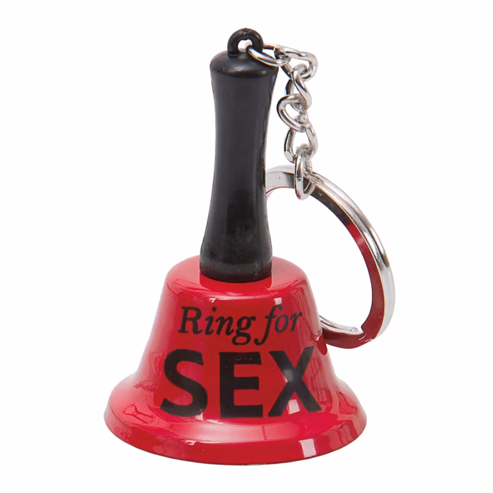 Rote Sexglocke "Ring for SEX" mit Schlüsselanhänger - Sexy Geschenk