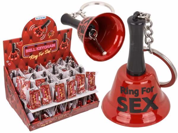 Rote Sexglocke "Ring for SEX" mit Schlüsselanhänger - Sexy Geschenk