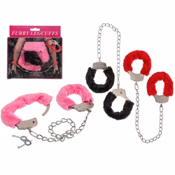 Menottes de cheville avec fourrure rose | pour le jeu de rôle Bondage ou BDSM