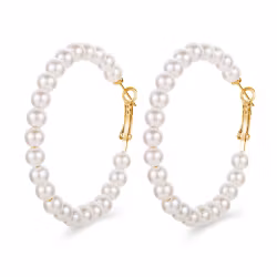 Guld Hoop Örhängen med Pärlor – Hot Woman Clothes
