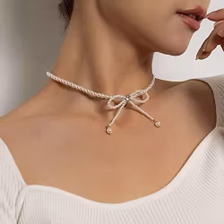 Pärlchoker med Rosett | Halsband från Hot Woman Clothes