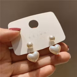 Boucles d'oreilles en perles en forme de cœur – Élégantes | Vêtements pour femmes sexy