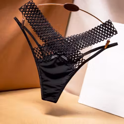 Culotte noire à double ceinture et motif en maille – 40-60 kg