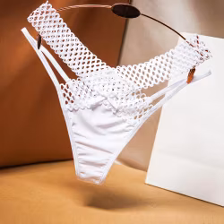 White Panties with Mesh Structure & Bow – 40-60 KG | Low Waist