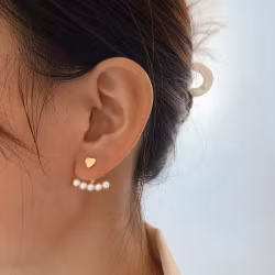 Heart Pearl Earrings – Hjärtdetalj & Klassisk Rund Design