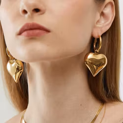 Hjärtformade Örhängen i Guld & Silver | Sexiga Accessoarer