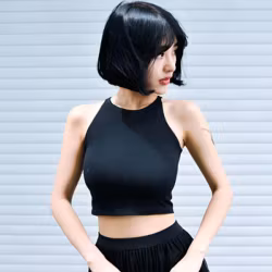 Svart Ärmlös Crop Top - Vardag & Träning | Små Storlek