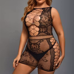 Vestido negro sexy – Lencería y medias | 40-70 kg