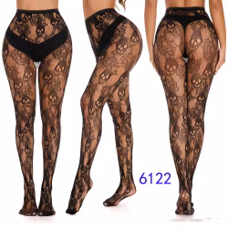Svarta Nätstrumpbyxor – Kusliga Dödskallar & Spindelnät