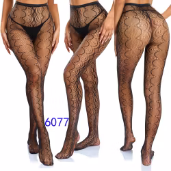 Schwarze Transparente Strumpfhose | Sexy Welliges Orientalisches Muste