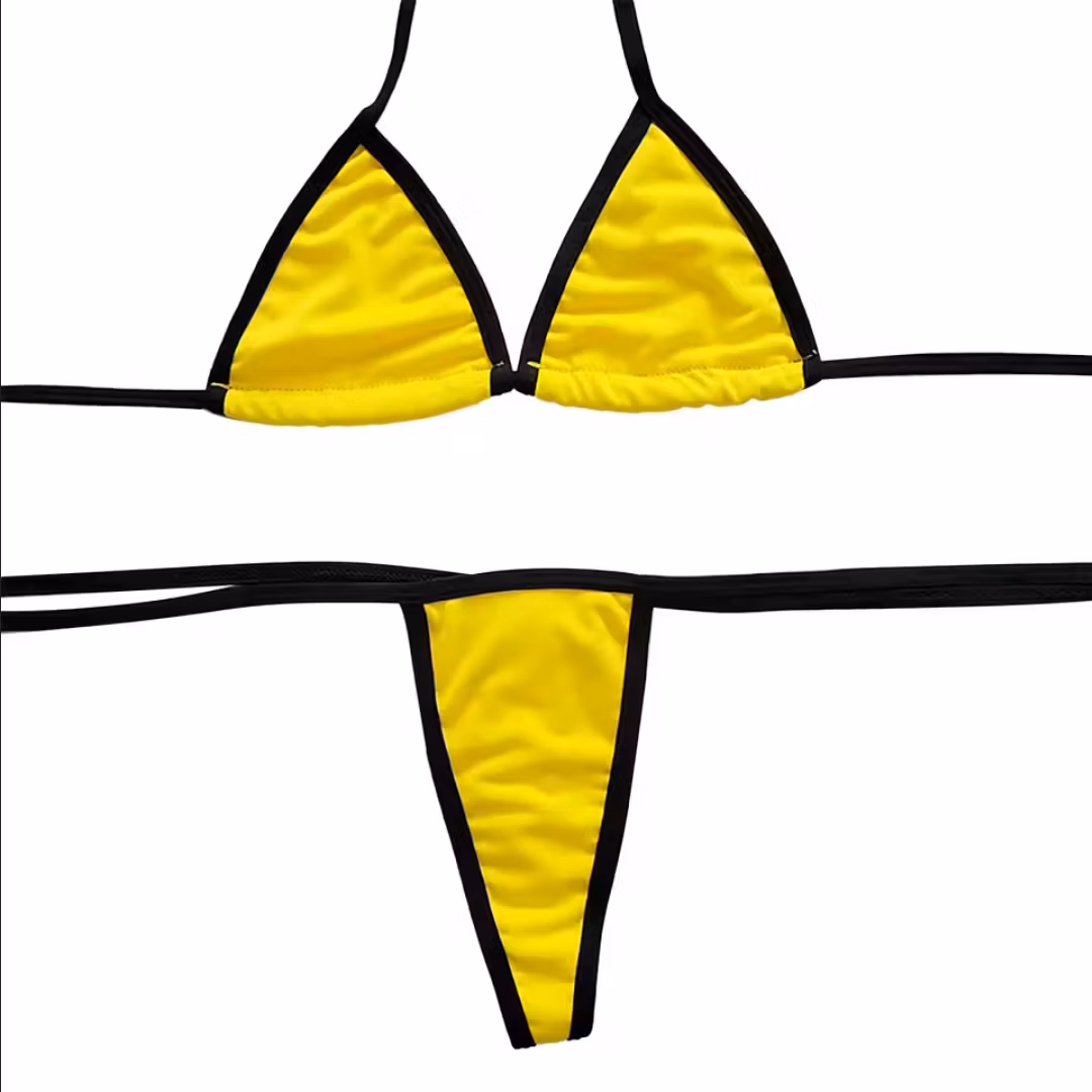 Stringtrosa och BH Gul Micro Bikini | Hot Woman Clothes