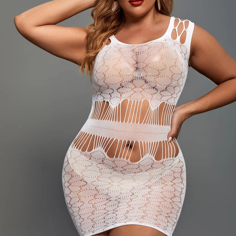 Robe courte blanche transparente | Lingerie de mariage érotique