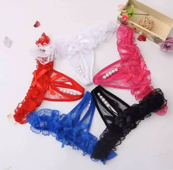 Sexiga Trosor med öppen Gren | Pärlor, String & Spets