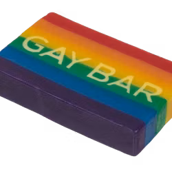 Sapone con la scritta "GAY BAR" | Profumo di lavanda | Colore arcobaleno
