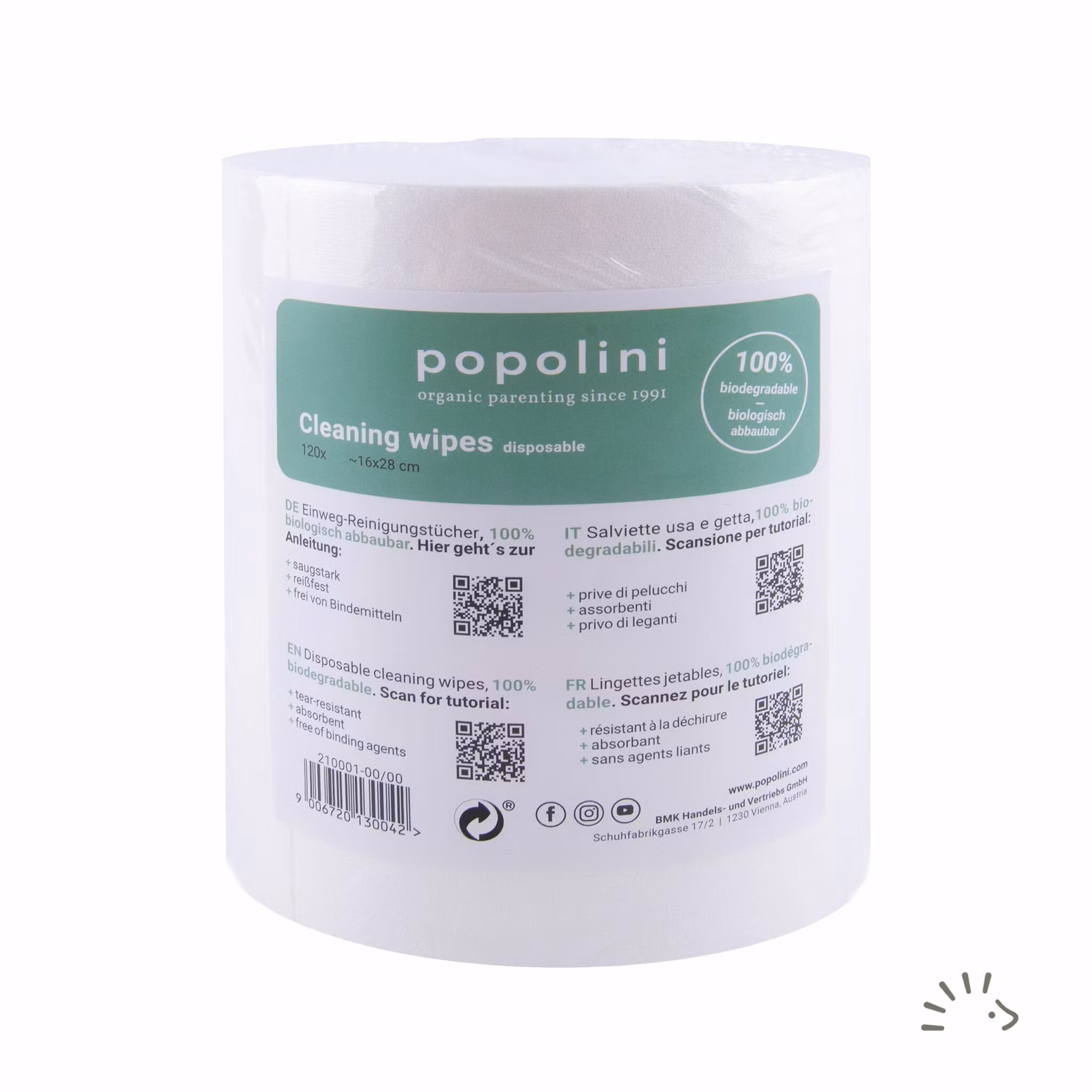 Popolini cleansing wipes, engångs