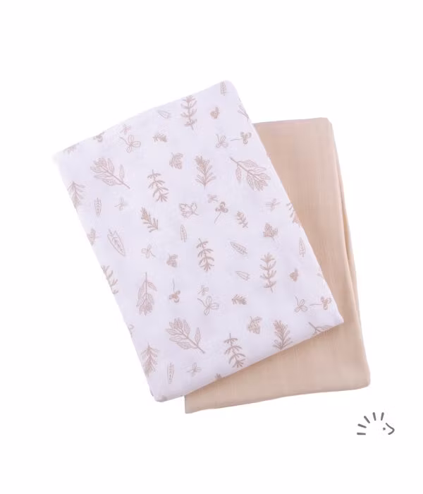 Popolini - Vikblöjor/babyfilt i eko. bomull , 2-pack