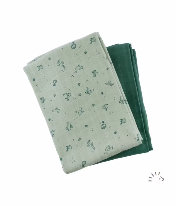 Popolini - Vikblöjor/babyfilt i eko. bomull , 2-pack