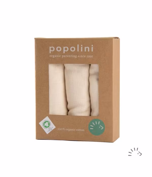 Popolini - Oblekta vikblöjor i eko. bomull, 3-pack