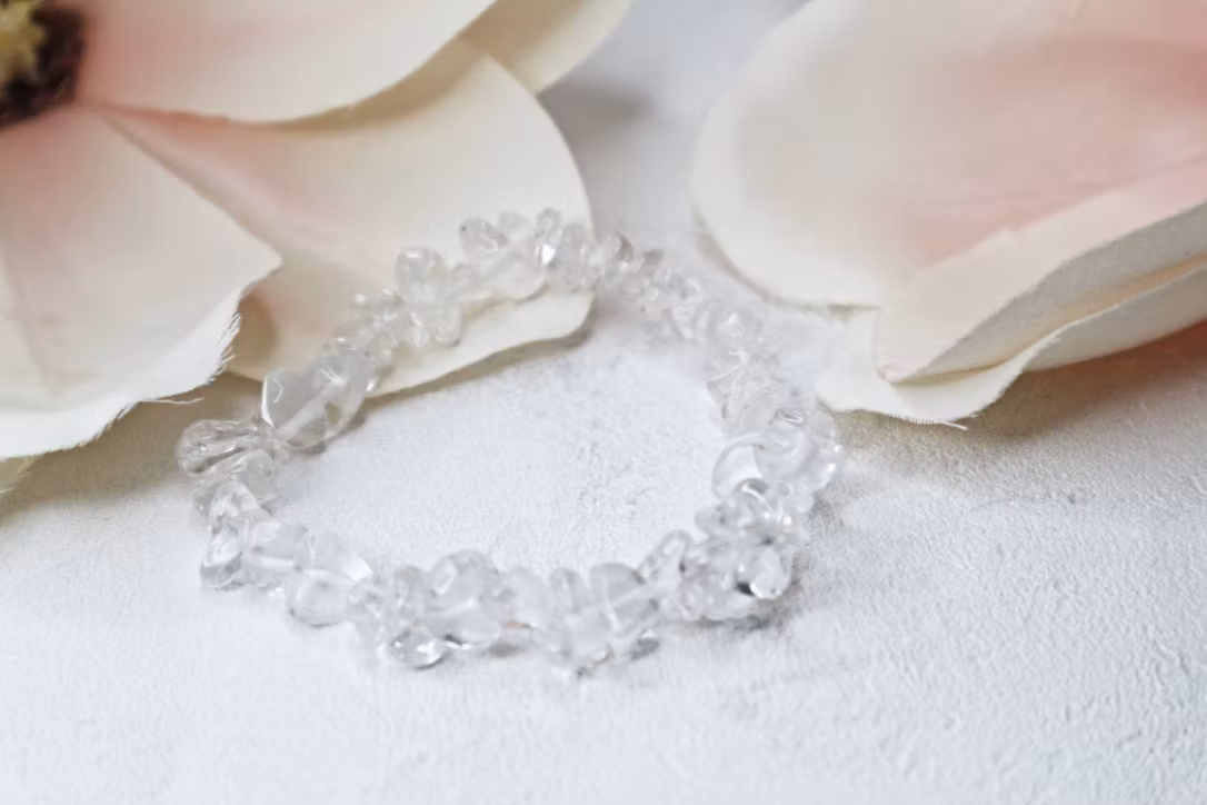 Bergskristall chip armband