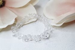 Bergskristall chip armband