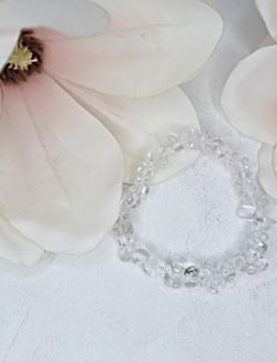 Bergskristall chip armband