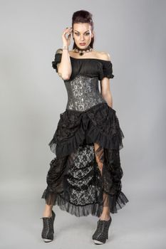 Candy underbustkorsett silver scroll