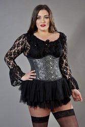 Candy underbystkorsett silver brokad
