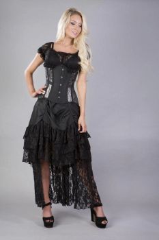Morgana underbystkorsett silver brokad