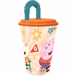 Peppa Pig Mugg med Sugrör 430ml