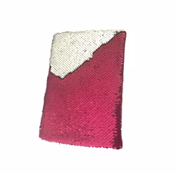 Rosa/Silver A5 Glittrig Anteckningsbok med Paljetter