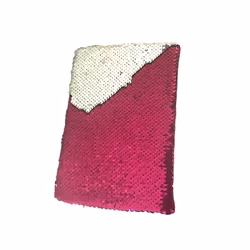 Rosa/Silver A5 Glittrig Anteckningsbok med Paljetter