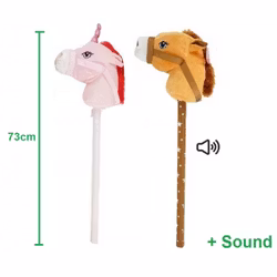 Rosa Enhörning Käpphäst, Unicorn Hobbyhäst i Plysch