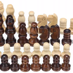 Schackspel, Dam och Backgammon, 3 in 1 Spel i Trä