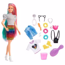 Barbie Leopard Rainbow Hair Doll