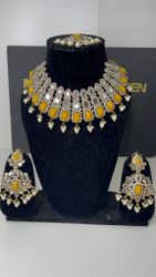 Necklace set sliver/yellow