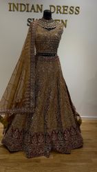 Lehenga gold/maroon
