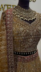 Lehenga gold/maroon