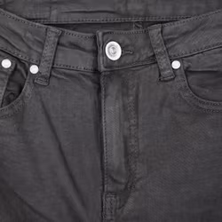Stretchjeans Shortcut med fransar SVART - 3D Denim