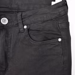 Stretchjeans Shortcut med fransar SVART - 3D Denim