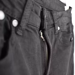 Stretchjeans Shortcut med fransar SVART - 3D Denim
