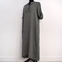 ANDRASORTERING Linneklänning Krås MILITARE L/XL