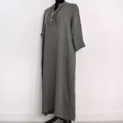 ANDRASORTERING Linneklänning Krås MILITARE L/XL
