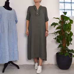 ANDRASORTERING Linneklänning Krås MILITARE L/XL