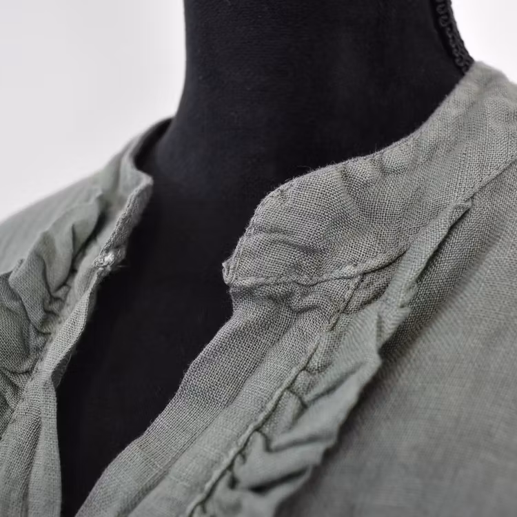 ANDRASORTERING Linneklänning Krås MILITARE L/XL